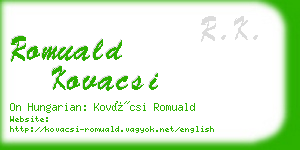 romuald kovacsi business card